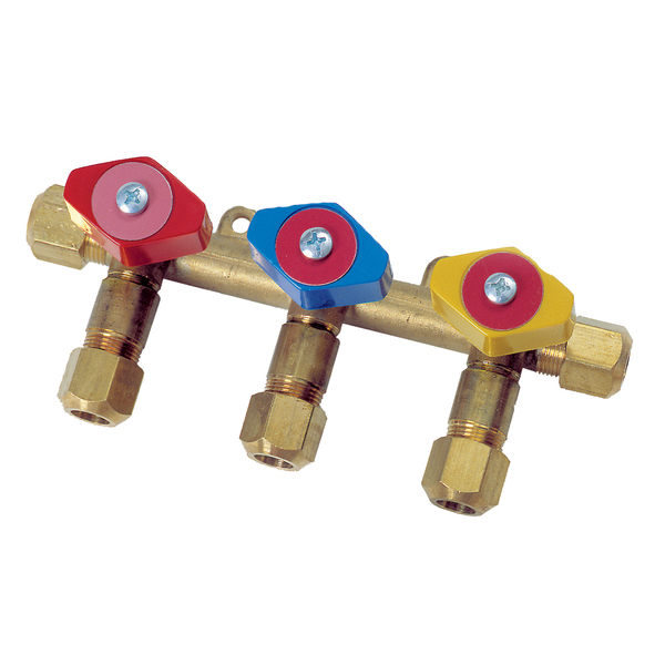 Stengeventil m/ 3 uttak 3/8'' - Gausdal Landhandleri AS